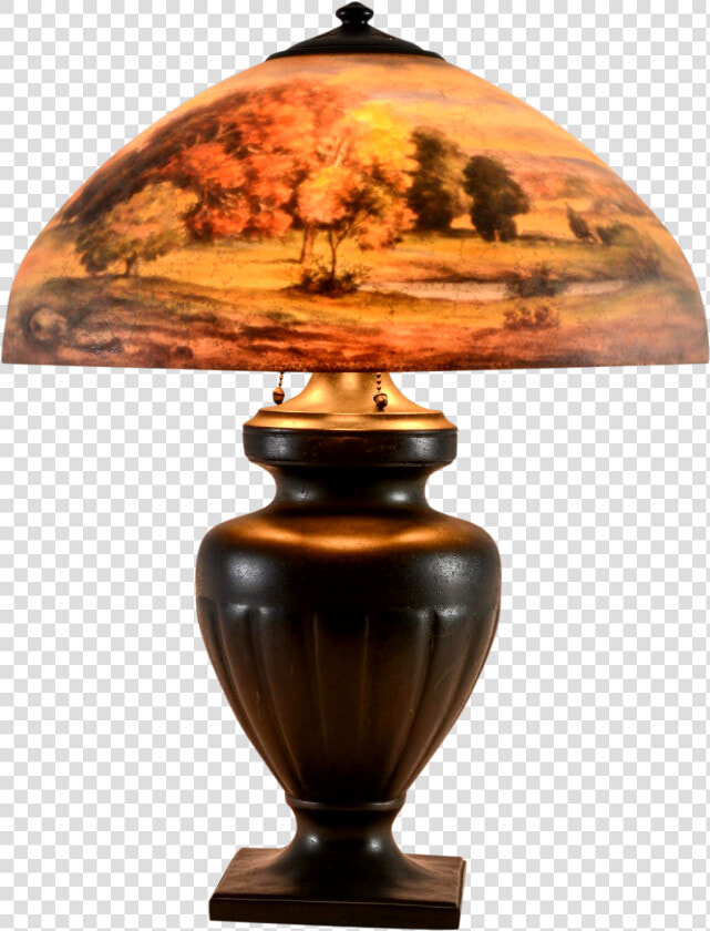 Handel Scenic Reverse Painted Table Lamp  HD Png DownloadTransparent PNG