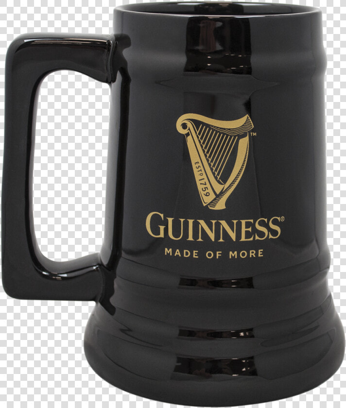 Guinness Black Ceramic Harp Beer Tankard   Guinness Beer Mug  HD Png DownloadTransparent PNG