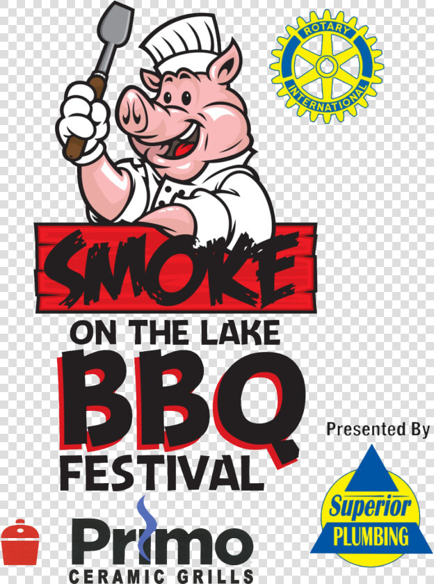 Smoke On The Lake Bbq Festival Logo With Sponsors   Rotary Club  HD Png DownloadTransparent PNG