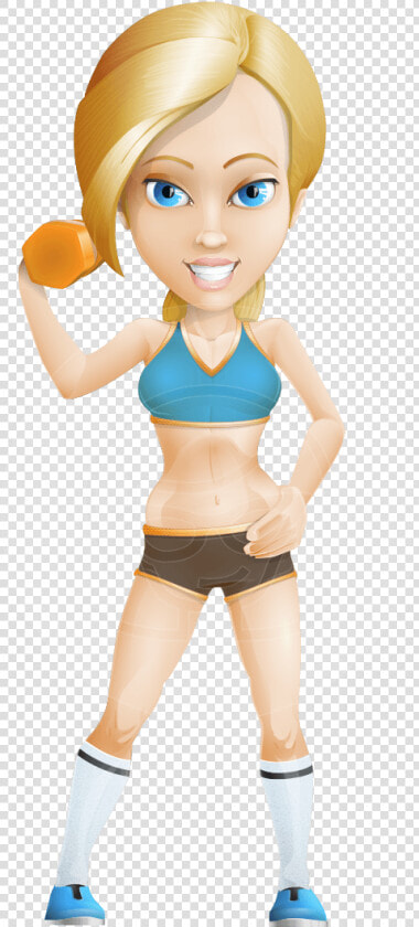 Blonde Sports Girl Cartoon Vector Character Aka Workout   Cartoon Workout Girl  HD Png DownloadTransparent PNG