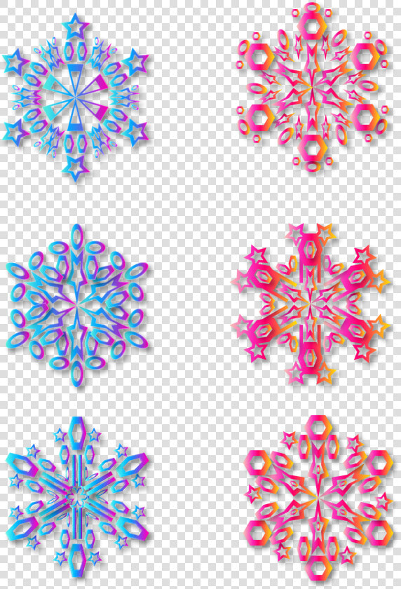 Transparent Colored Snowflakes Clipart   Motif  HD Png DownloadTransparent PNG