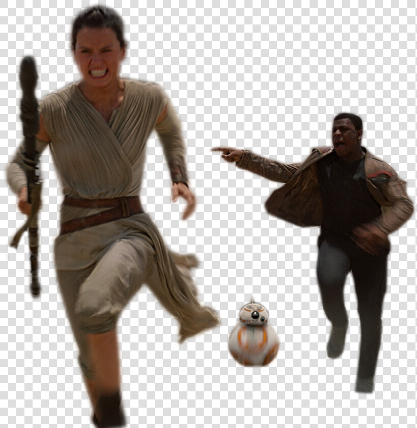 Finn  amp  Rey Running Cutout  single Cutouts Included   Rey And Finn Png  Transparent PngTransparent PNG