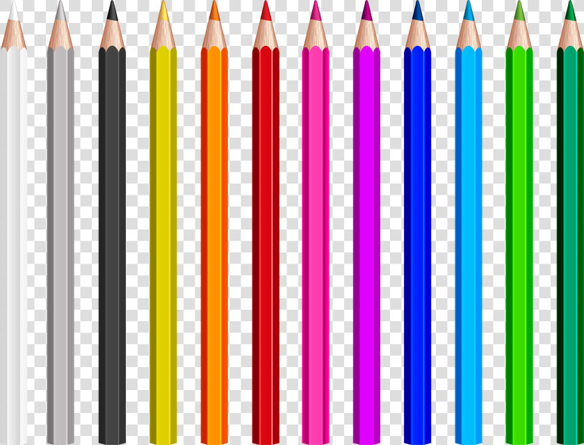 Pencils Clipart Banner Black And White Stock Colored  HD Png DownloadTransparent PNG