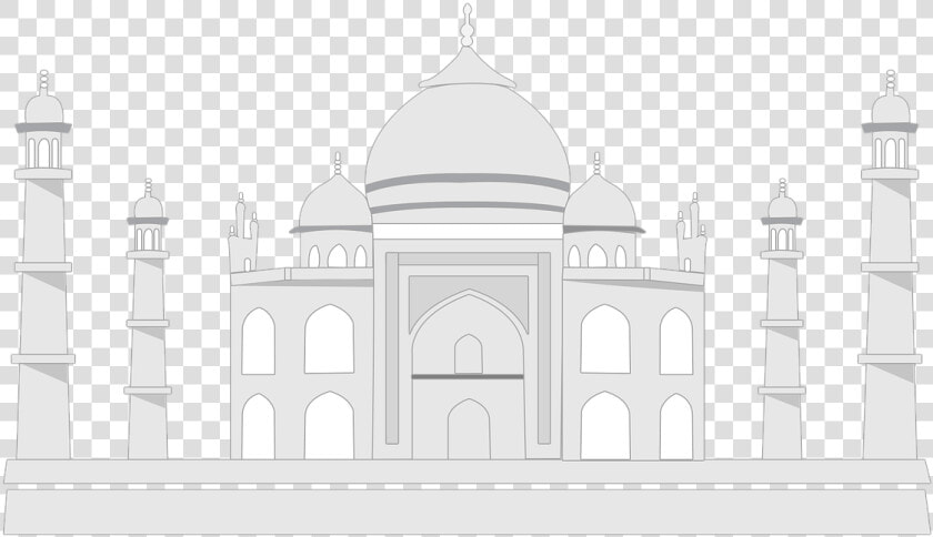 Taj Mahal Sketch Black And White  HD Png DownloadTransparent PNG