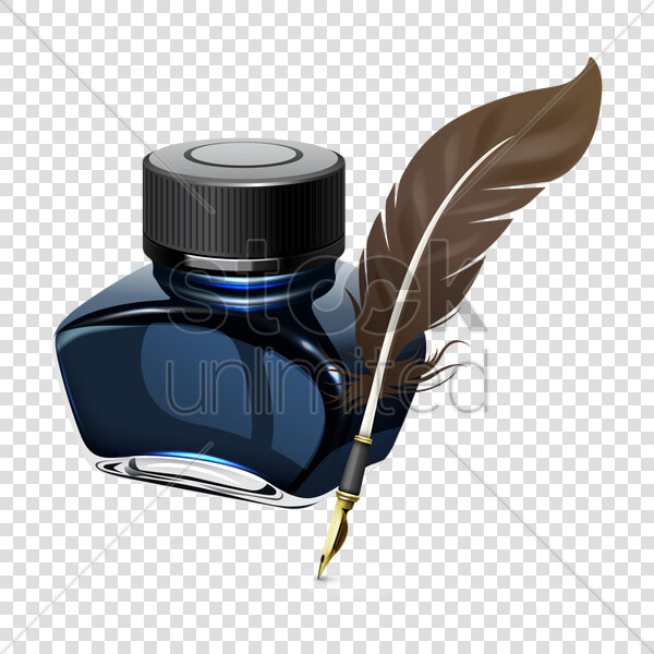 Pen quill fountain Pen writing Instrument Supplies writing   Feather Pen With Ink Bottle  HD Png DownloadTransparent PNG