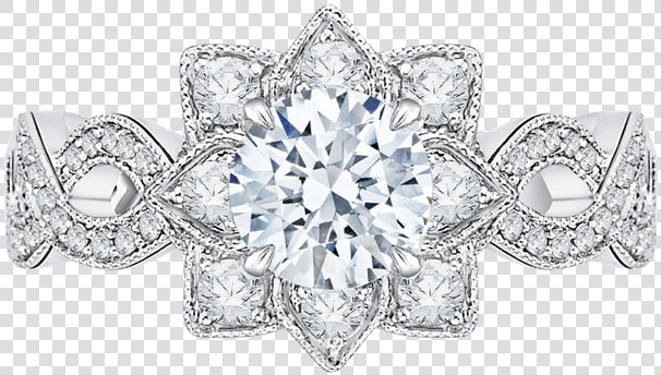 Carizza 18k White Gold Carizza Semi Mount Engagement   ベル バイ ハリー ウィンストン  HD Png DownloadTransparent PNG