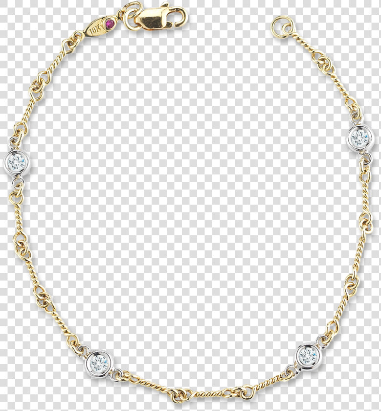 18k Yellow Gold Dogbone Station Bracelet With Diamonds  HD Png DownloadTransparent PNG