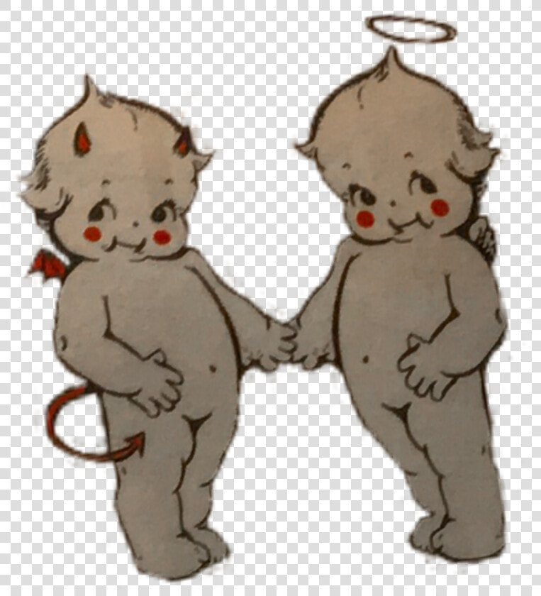  cherub  cherubs  baby  aestheticedit  aesthetic  angel   Angel And Devil Cherub  HD Png DownloadTransparent PNG