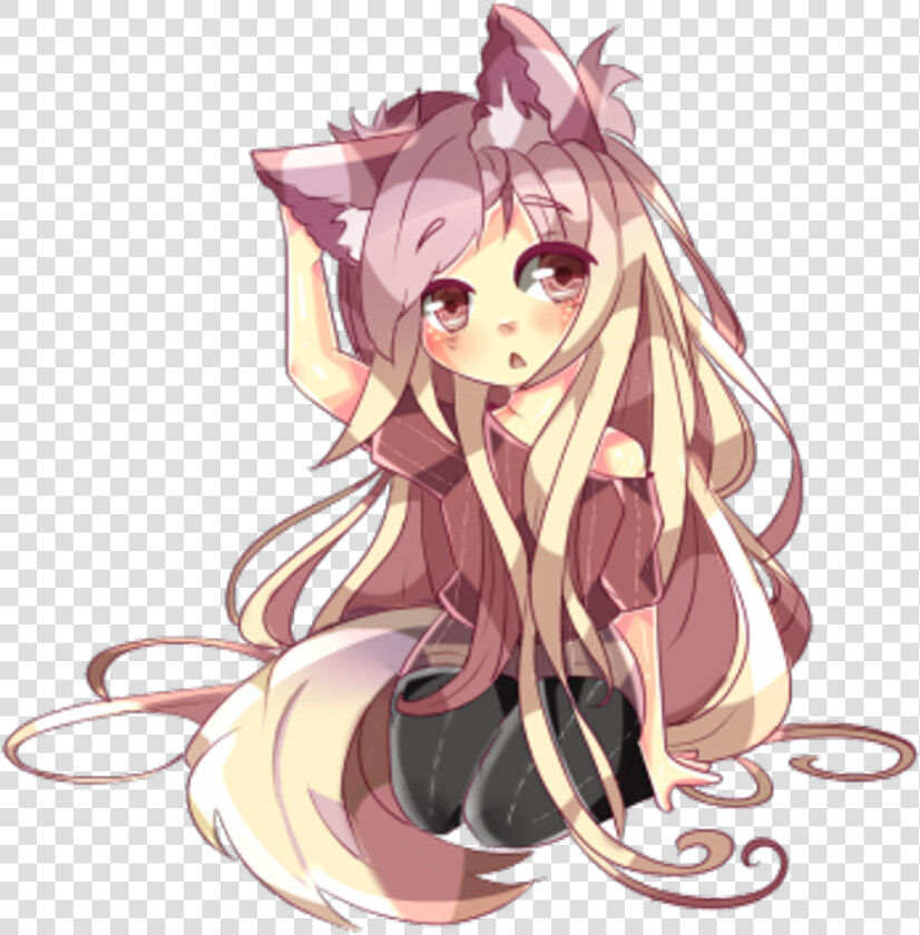  wolf  werewolf  nejic anime  aninegirl  kawaii  cute   Cute Anime Wolf Girls  HD Png DownloadTransparent PNG