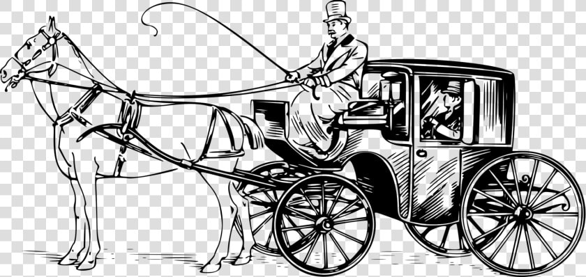 Clip Art Horse Drawn Wagon Clip Art   Horse Drawn Carriage Drawing  HD Png DownloadTransparent PNG