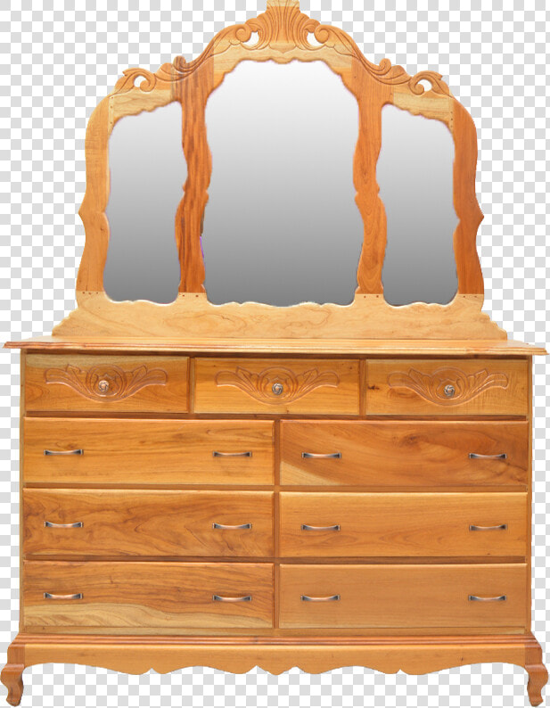 Natural Cedar 9 Drawer Dresser   9 Drawer Dresser With 3 Mirror  HD Png DownloadTransparent PNG