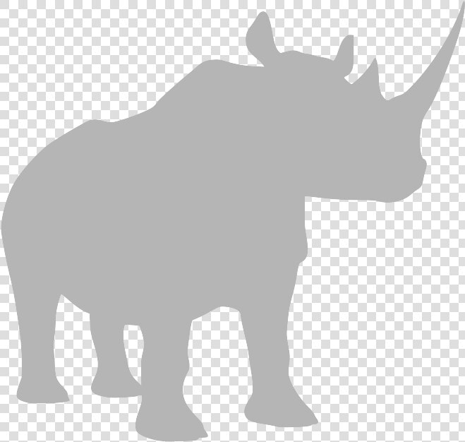 Grey Clipart Rhino   Transparent Background Silhouette Rhino Clipart  HD Png DownloadTransparent PNG