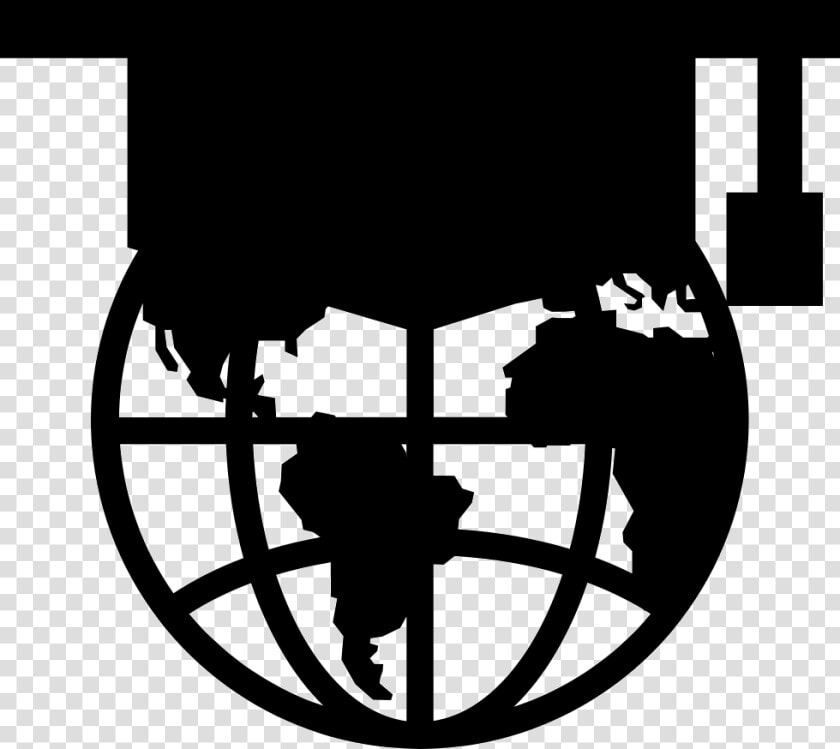 Earth Globe With Graduation Hat   Transparent Globe Clipart Black And White  HD Png DownloadTransparent PNG