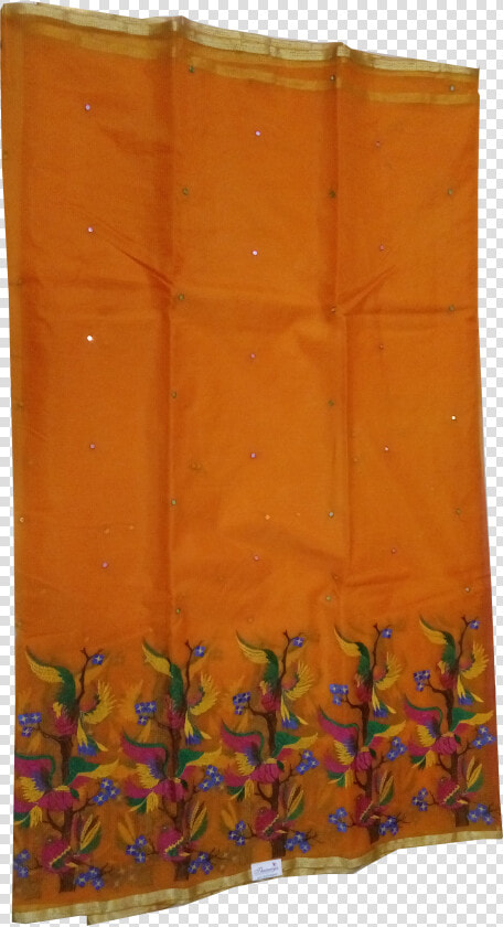 Kora Silk Saree In Orange Color   Delphinium  HD Png DownloadTransparent PNG