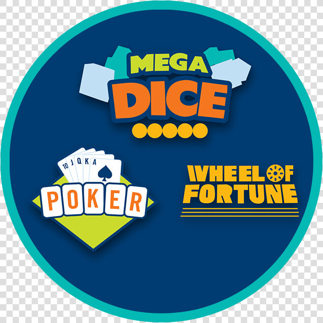 Megadice Poker And Wheel Of Fortune Logo In A Circle   Fia World Motor Sport Council  HD Png DownloadTransparent PNG