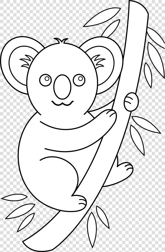 Cartoon Koala Colouring Pages   Koala Clipart Black And White  HD Png DownloadTransparent PNG