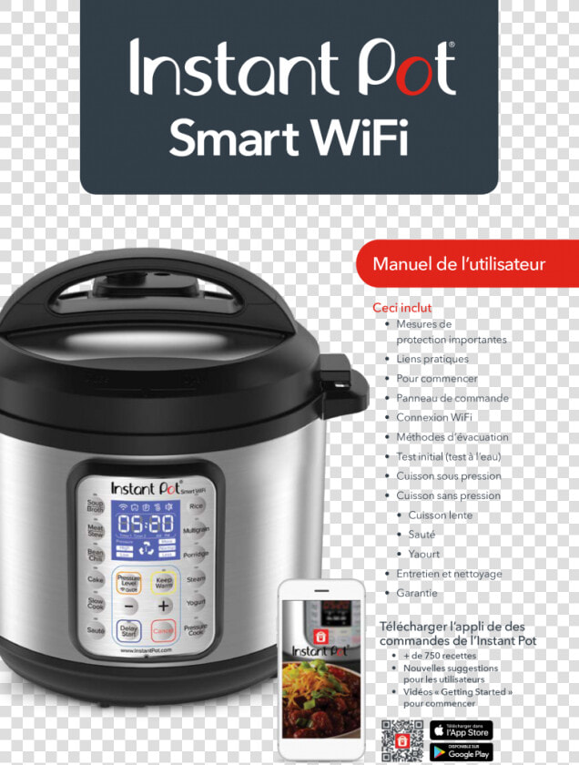 Instant Pot Smart Wifi French Manual Cover   Instant Pot Smart Wifi  HD Png DownloadTransparent PNG