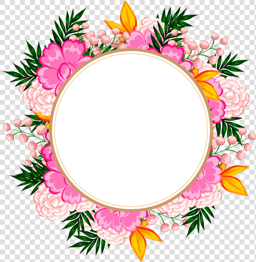 Frames Flower Frame  Cute Frames  Frame   Flor Bordes Marcos Dibujos De Hojas Decoradas  HD Png DownloadTransparent PNG