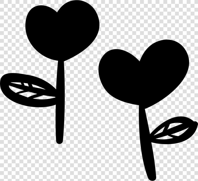 Two Heart shaped Flowers   Hearts And Flowers Svg  HD Png DownloadTransparent PNG