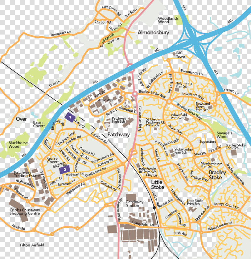 Map Of Primary Schools In Patchway   Map Of Patchway Bristol  HD Png DownloadTransparent PNG