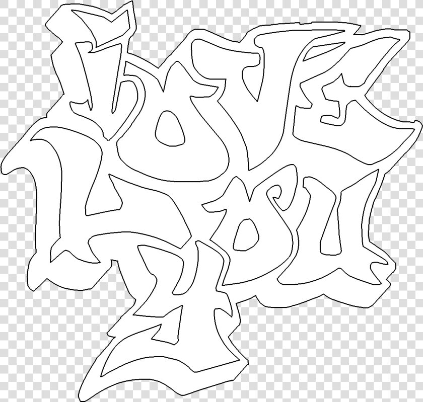 28 Collection Of I Love You Graffiti Coloring Pages   Graffiti I Love You  HD Png DownloadTransparent PNG