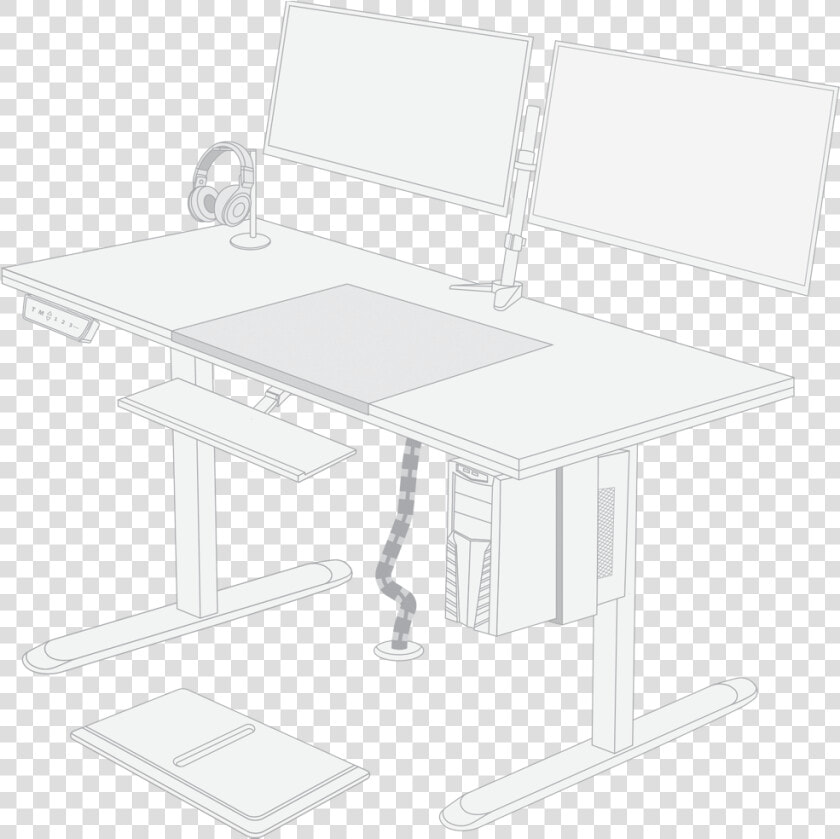 Uvi Desk Accessories Sketch   Computer Desk  HD Png DownloadTransparent PNG