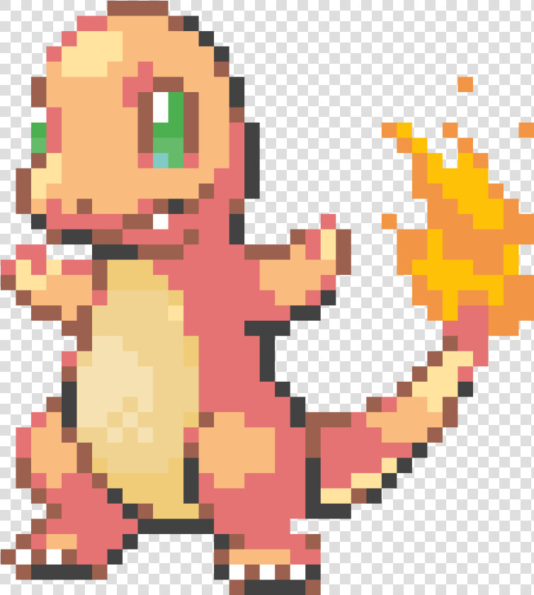 Pixel Art Pokemon Charmander   Png Download   Charmander Pixel Art  Transparent PngTransparent PNG