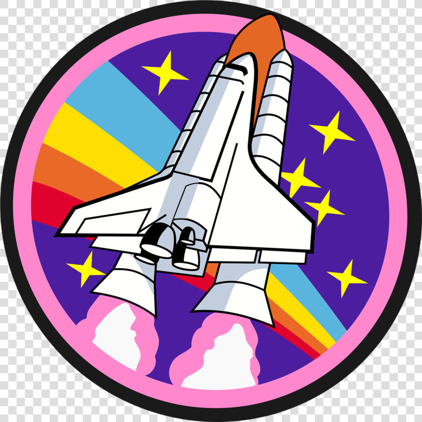 Badge  Patch  Pink  Rainbow  Rocket  Round  Shuttle   Rocket Rainbow  HD Png DownloadTransparent PNG