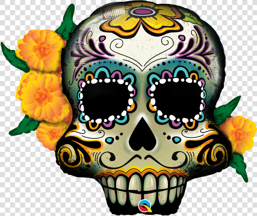 Day Of The Dead Skull Clipart At Getdrawings   Skull Day Of The Dead Balloons  HD Png DownloadTransparent PNG