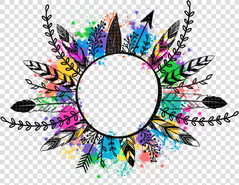  feather  feathers  arrow  wreath  featherart  featherwreath   Feathers And Arrow In Round  HD Png DownloadTransparent PNG