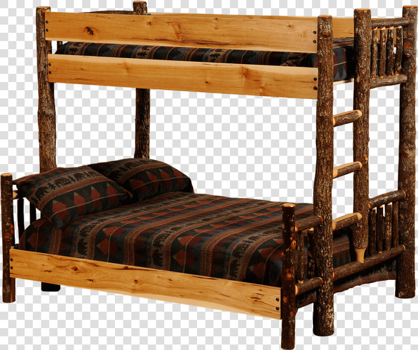 Hickory Bunk Bed   Rustic Double Bunk Beds  HD Png DownloadTransparent PNG