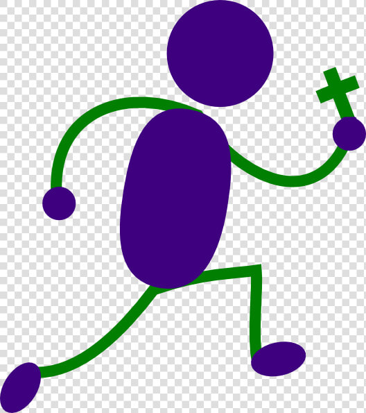 Man Running With Cross Svg Clip Arts   Running Stick Figure Png  Transparent PngTransparent PNG