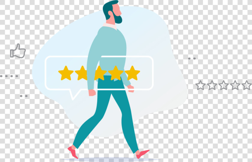 Character Holding A Five Star Rating To Introduce Online   Illustration  HD Png DownloadTransparent PNG