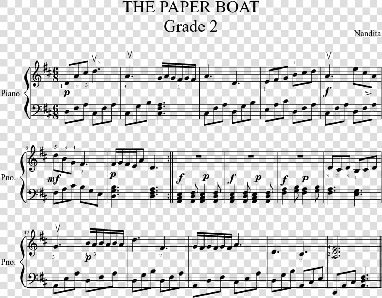 The Paper Boat Grade 2 Sheet Music Composed By Nandita   Ngarra Burra Ferra Sheet Music  HD Png DownloadTransparent PNG