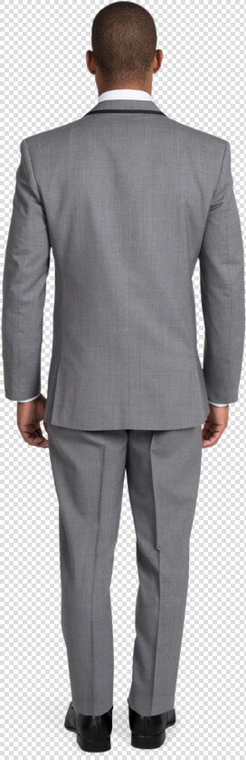 Gray Framed Notch Lapel Tuxedo   Suit Vs Tux Back  HD Png DownloadTransparent PNG