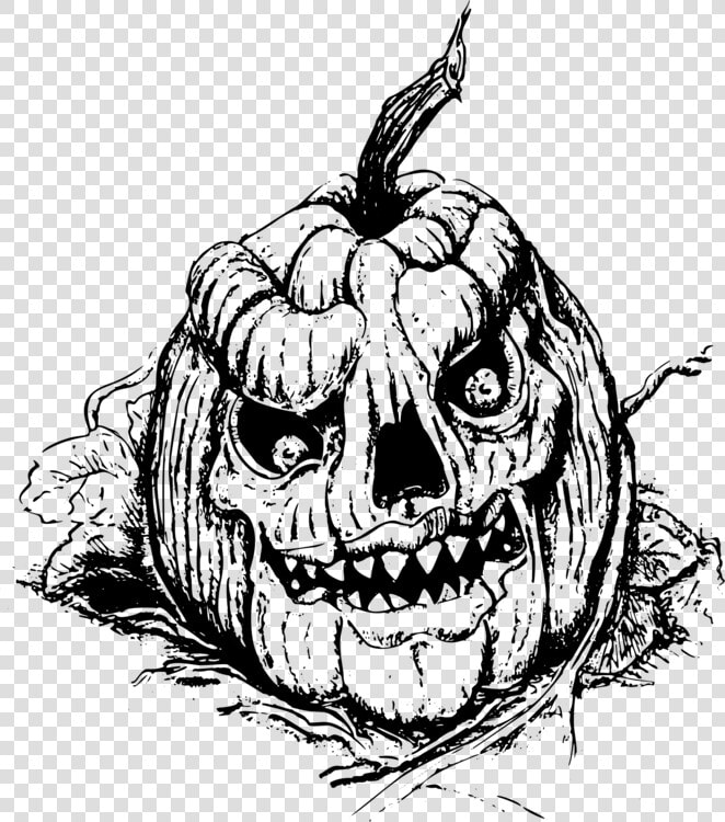 Art monochrome Photography head   Jack O Lantern Line Art Black And White  HD Png DownloadTransparent PNG