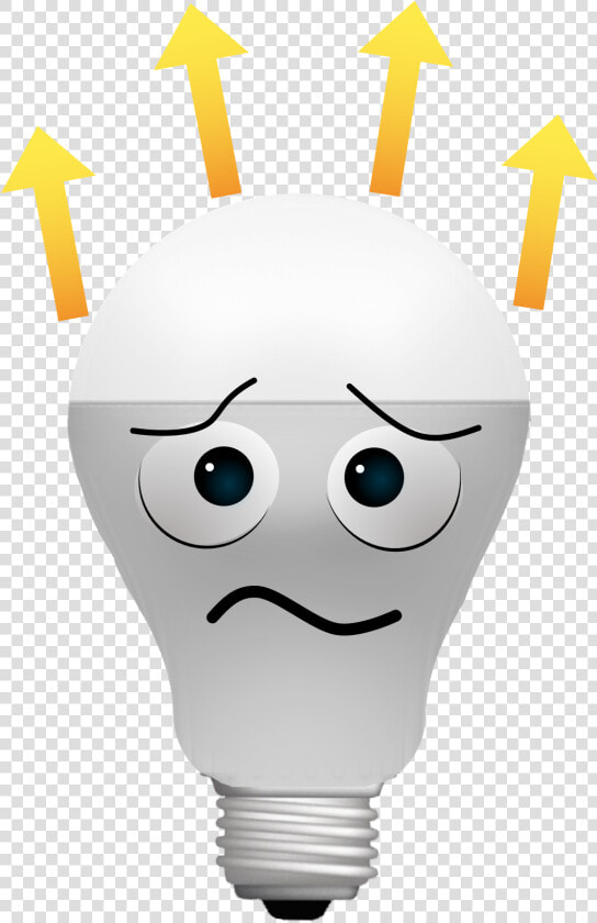 Unhappy Led Bulb   Cartoon  HD Png DownloadTransparent PNG