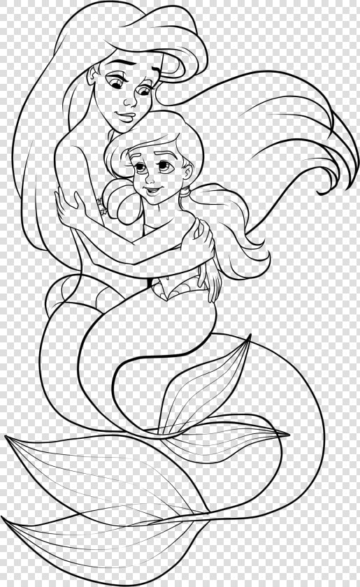 Mermaid Drawing Png   Ariel Melody Coloring Pages  Transparent PngTransparent PNG