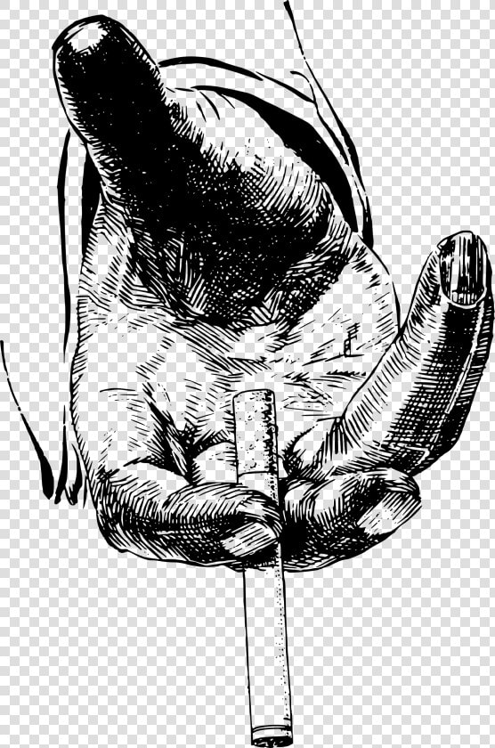 Smoker S Hand Clip Arts   Smoking Hand Art Black And White  HD Png DownloadTransparent PNG