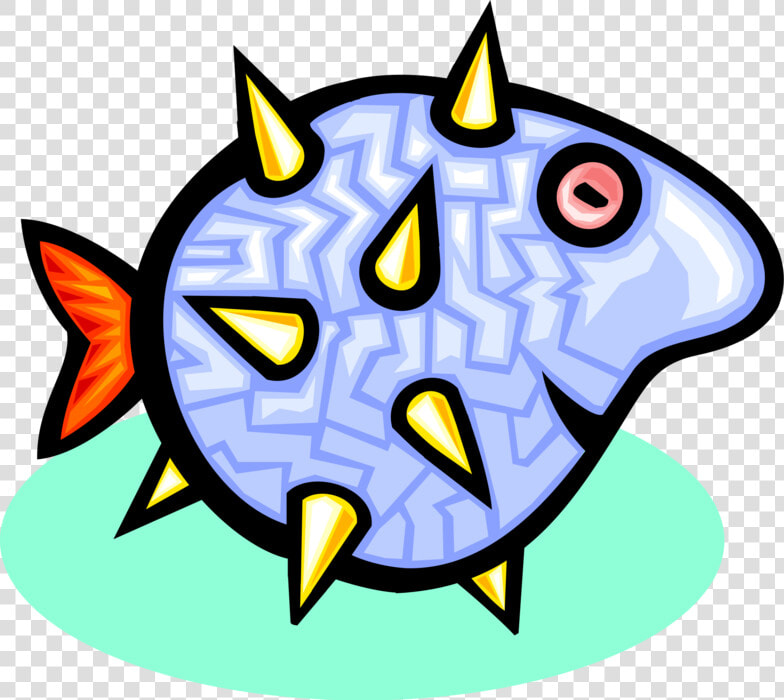 Vector Illustration Of Marine Aquatic Puffer Fish Swimming  HD Png DownloadTransparent PNG