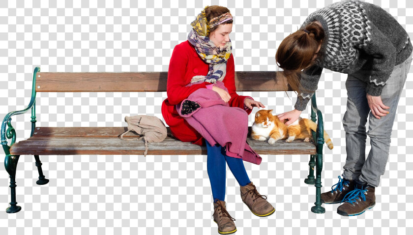 The Cat Loves P And G And The Sun Png Image   People Sitting On Park Benches Png  Transparent PngTransparent PNG