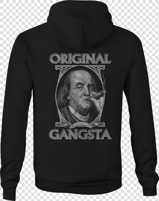 Zip Up Hoodie Gangster Ben Franklin Usa Hooded Sweatshirt   Gangster Benjamin Franklin  HD Png DownloadTransparent PNG