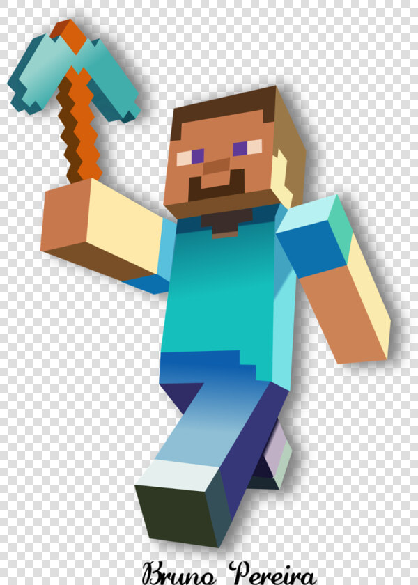 Play Art Story Video Mode Games Minecraft   Minecraft Steve With Pickaxe  HD Png DownloadTransparent PNG