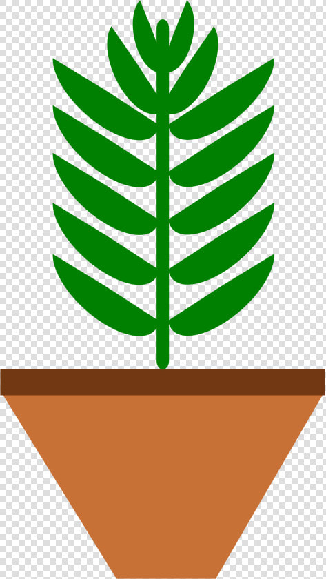 Potted Plant Leaves Only 3 Color With Space On Pot   Pot Plant Clip Art  HD Png DownloadTransparent PNG