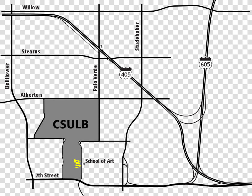 Map Of Csulb Area   Csulb School Of Arts Map  HD Png DownloadTransparent PNG