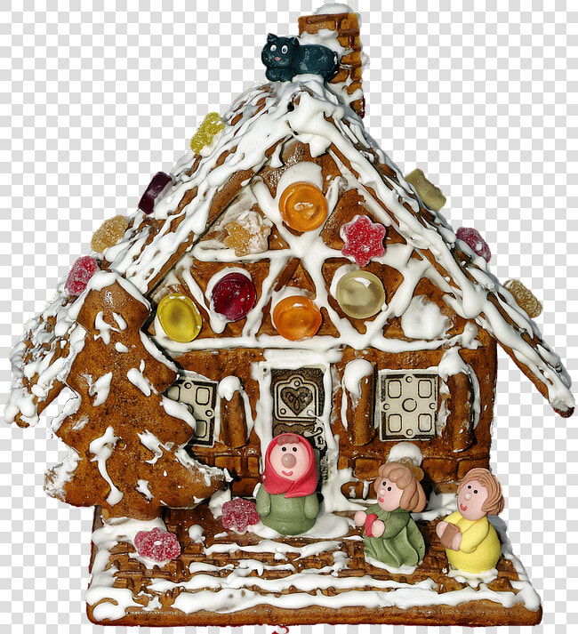 Gingerbread House  Marzipan Figures  Gingerbread  Candy   Marzipan  HD Png DownloadTransparent PNG