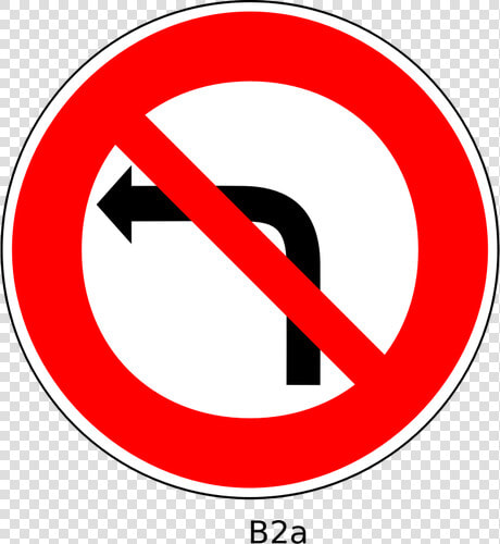 No Left Turn Traffic Order Sign Vector Image   No Left Turn Clipart  HD Png DownloadTransparent PNG