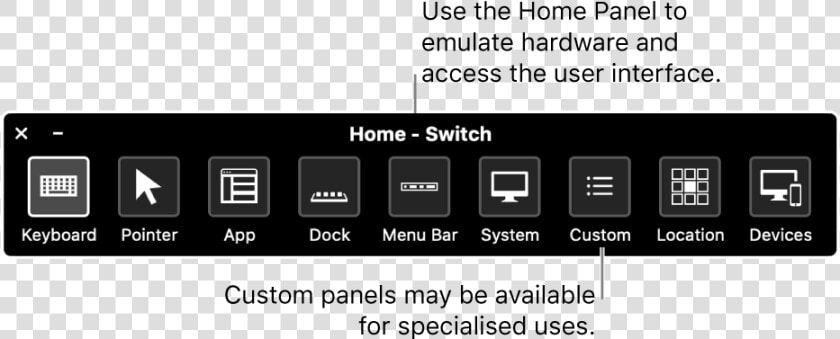 The Switch Control Home Panel Provides Buttons To Control    Computer Keyboard  HD Png DownloadTransparent PNG