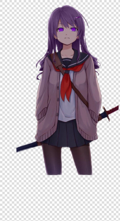 Anime School Girl With Sword   Png Download   Anime School Girl Transparent  Png DownloadTransparent PNG