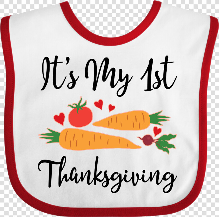 1st Thanksgiving Baby Vegetarian Cute Baby Bib White   Bib  HD Png DownloadTransparent PNG